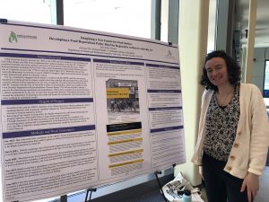 Student presenting a project on a posterboard