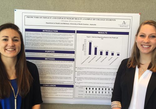 Two students with Undergraduate Research poster