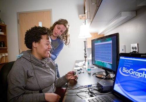 Students conducting biometrics research
